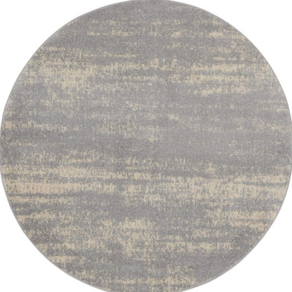 6' Gray And Beige Round Abstract Indoor Outdoor Area Rug HomeRoots