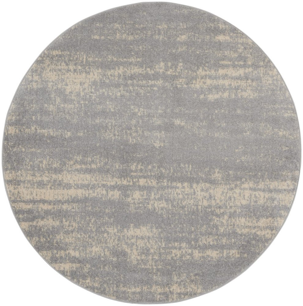 6' Gray And Beige Round Abstract Indoor Outdoor Area Rug HomeRoots