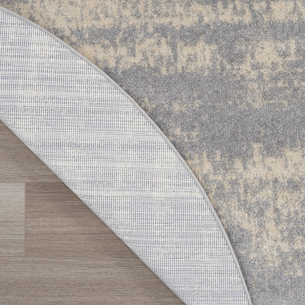 6' Gray And Beige Round Abstract Indoor Outdoor Area Rug HomeRoots