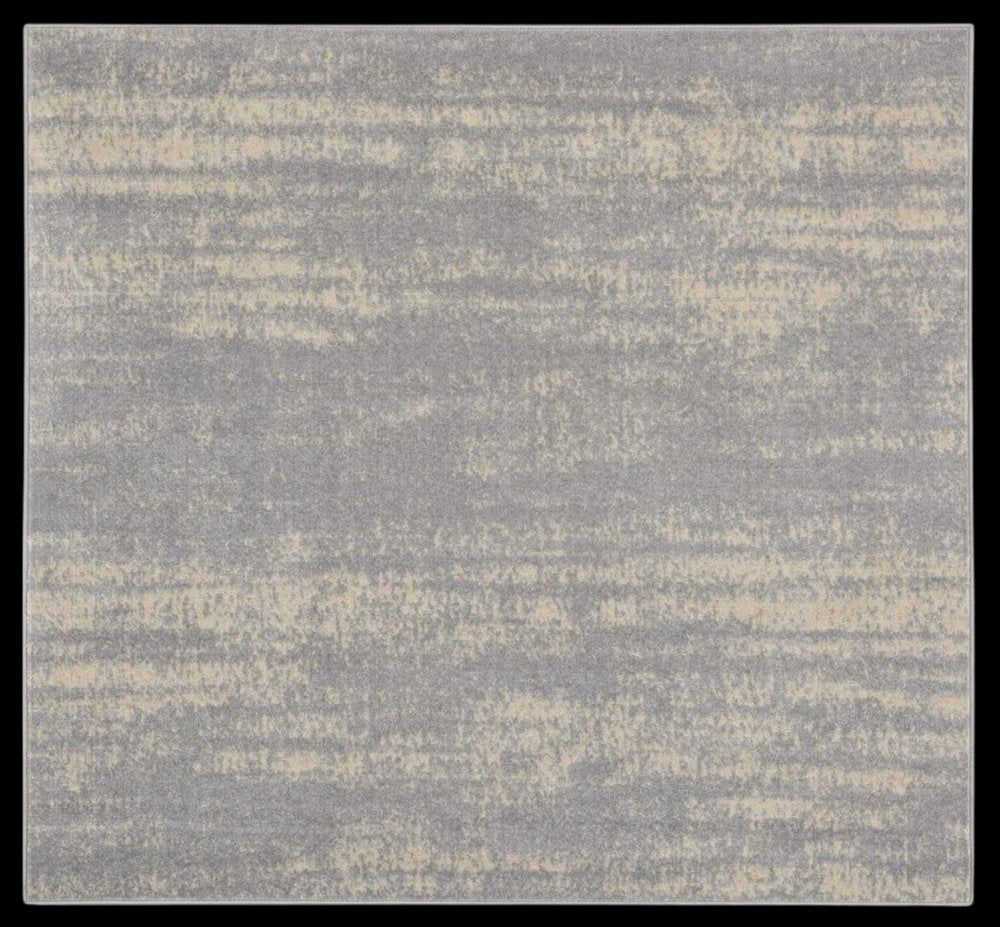 5' Gray And Beige Square Abstract Indoor Outdoor Area Rug — view 11