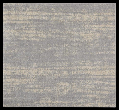 5' Gray And Beige Square Abstract Indoor Outdoor Area Rug