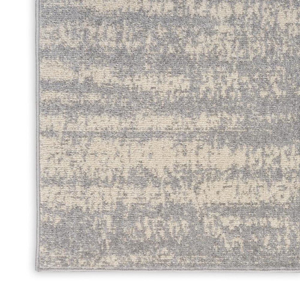 5' Gray And Beige Square Abstract Indoor Outdoor Area Rug HomeRoots
