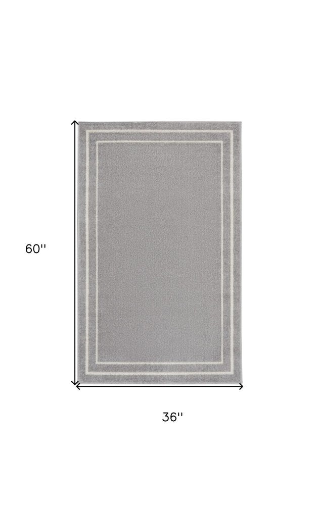 3' X 5' Gray And Ivory Indoor Outdoor Area Rug