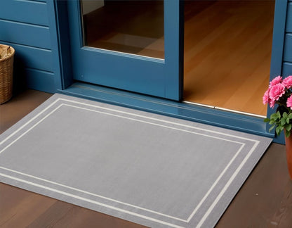 3' X 5' Gray And Ivory Indoor Outdoor Area Rug HomeRoots