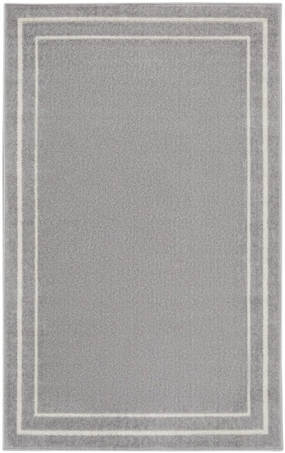 3' X 5' Gray And Ivory Indoor Outdoor Area Rug