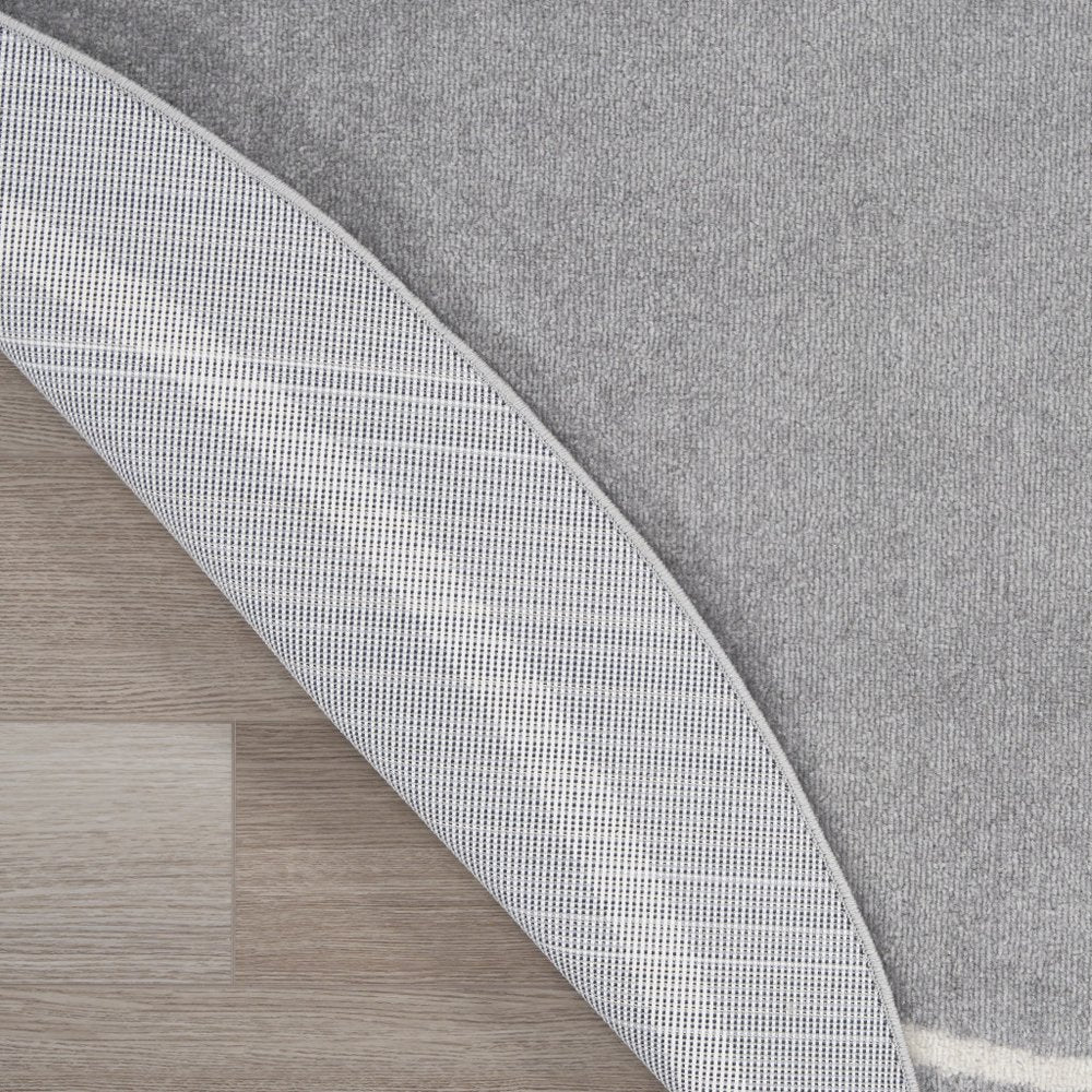 6' Gray And Ivory Round Indoor Outdoor Area Rug HomeRoots