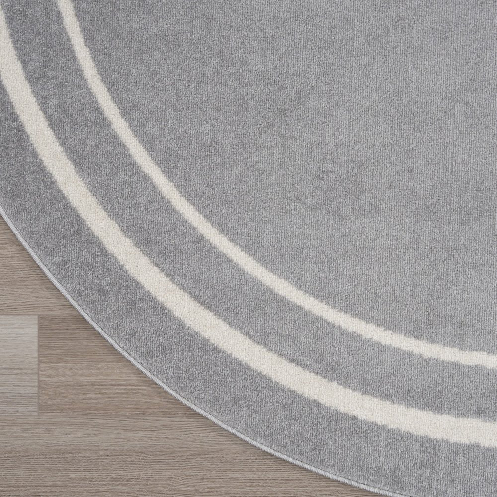 6' Gray And Ivory Round Indoor Outdoor Area Rug HomeRoots
