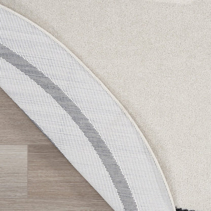 6' Ivory And Black Round Indoor Outdoor Area Rug HomeRoots