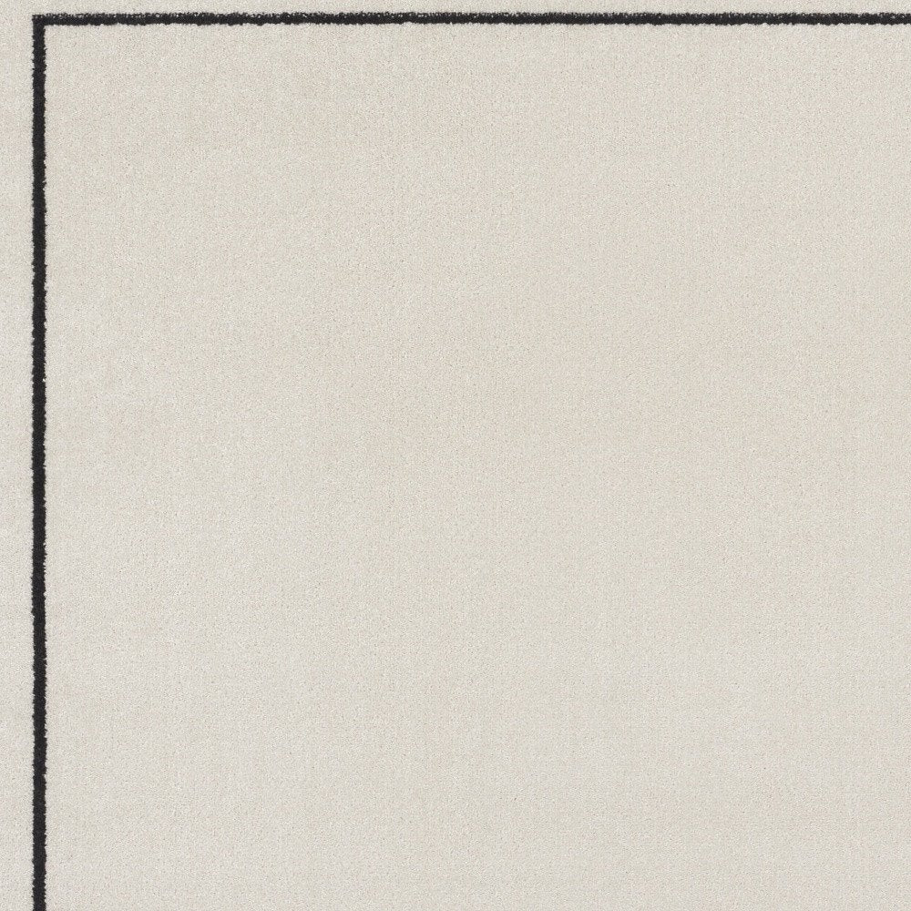 5' Ivory And Black Square Indoor Outdoor Area Rug — view 14
