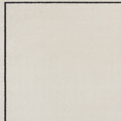 5' Ivory And Black Square Indoor Outdoor Area Rug HomeRoots