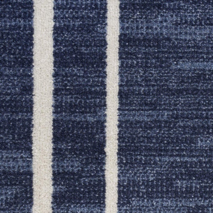 2' X 4' Navy Blue And Ivory Indoor Outdoor Area Rug HomeRoots