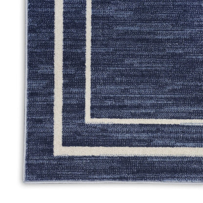 2' X 4' Navy Blue And Ivory Indoor Outdoor Area Rug HomeRoots