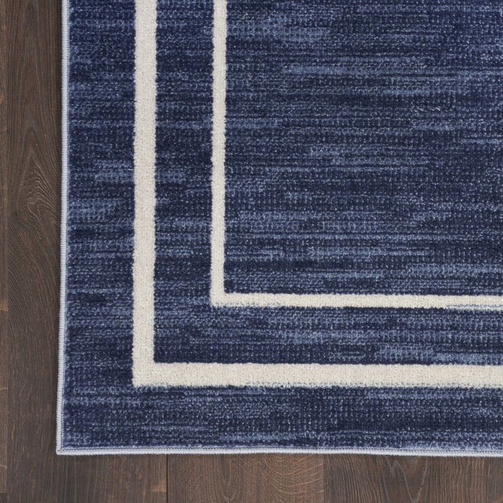 2' X 4' Navy Blue And Ivory Indoor Outdoor Area Rug HomeRoots