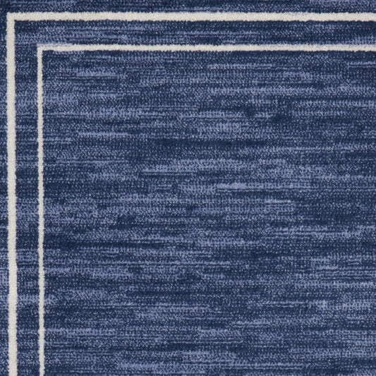 2' X 4' Navy Blue And Ivory Indoor Outdoor Area Rug