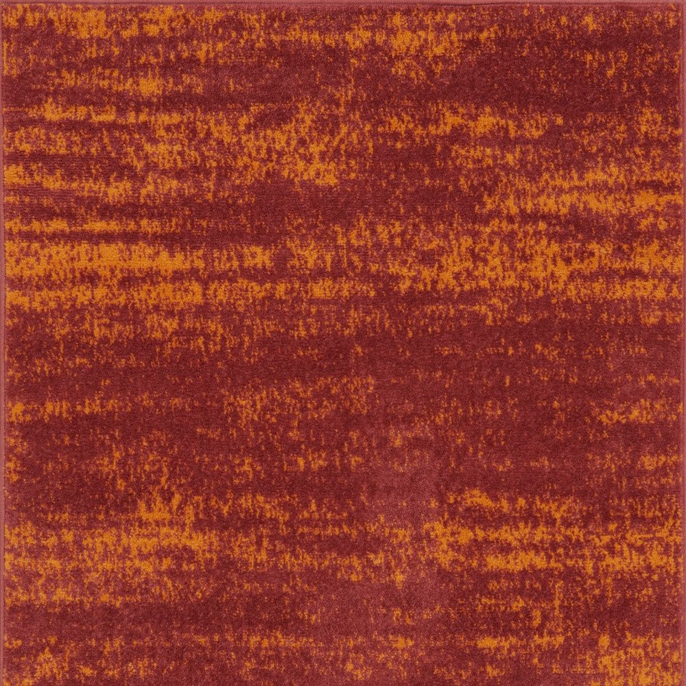 2' X 4' Red And Orange Abstract Indoor Outdoor Area Rug — view 3