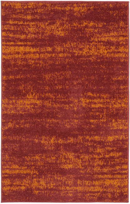 3' X 5' Red And Orange Abstract Indoor Outdoor Area Rug HomeRoots