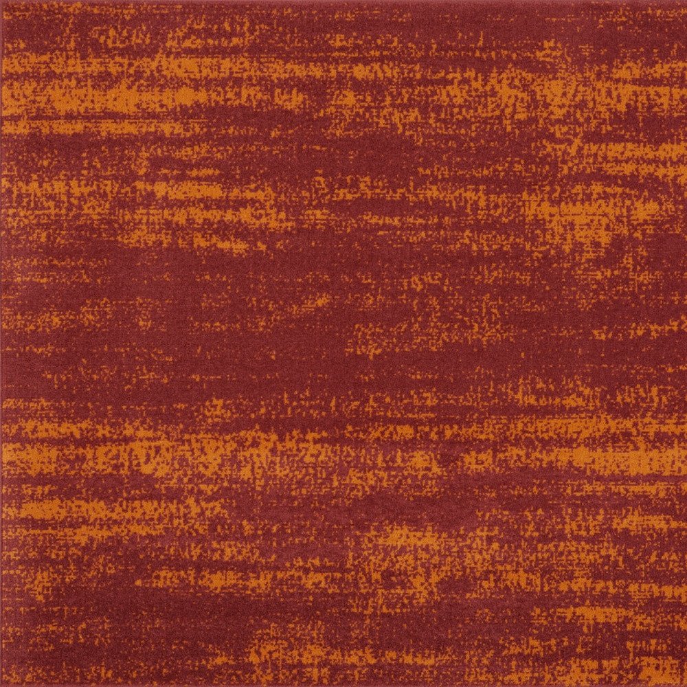 5' Red And Orange Square Abstract Indoor Outdoor Area Rug HomeRoots