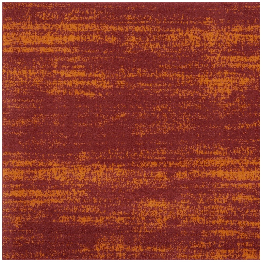 5' Red And Orange Square Abstract Indoor Outdoor Area Rug — view 12