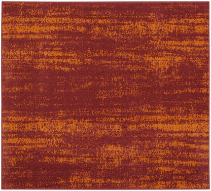 5' Red And Orange Square Abstract Indoor Outdoor Area Rug HomeRoots
