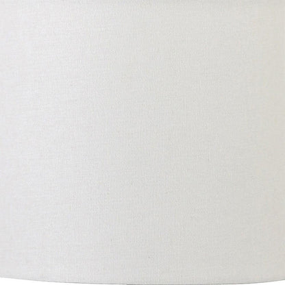 13" Gray Concrete Geometric Table Lamp With White Drum Shade - FurniFindUSA