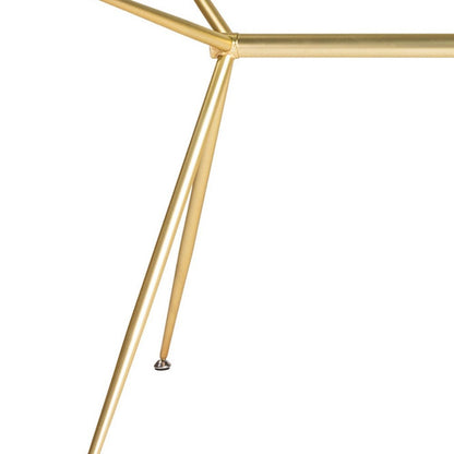 60" Clear And Gold Glass And Steel Dining Table HomeRoots