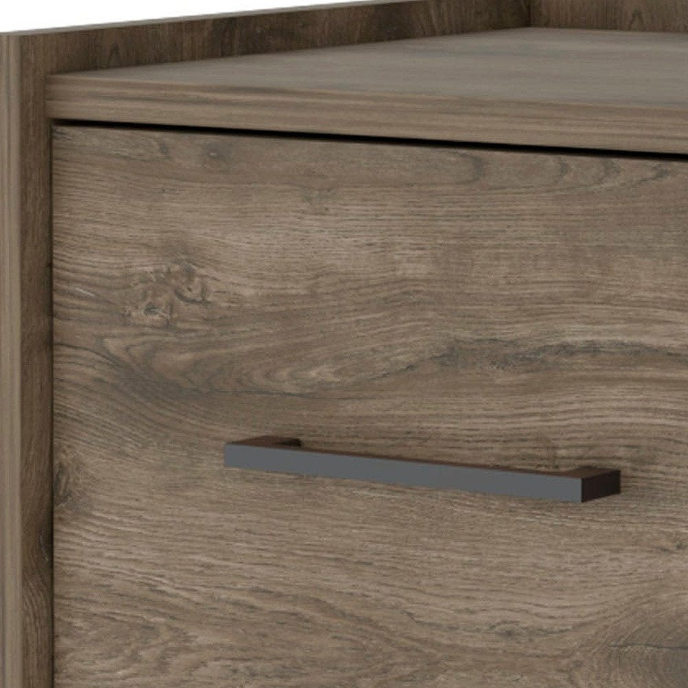 10" Brown Wood One Drawer Floating Nightstand — view 4