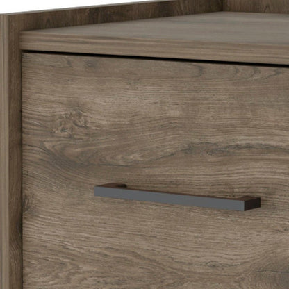 10" Brown Wood One Drawer Floating Nightstand