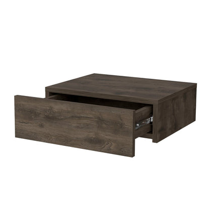 16" Brown Wood One Drawer Floating Nightstand HomeRoots