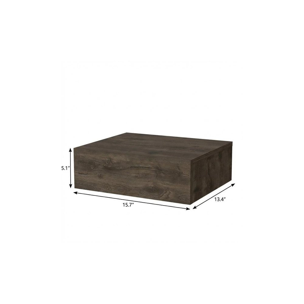 16" Brown Wood One Drawer Floating Nightstand HomeRoots