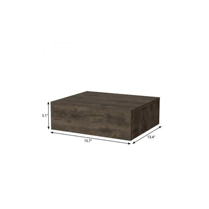 16" Brown Wood One Drawer Floating Nightstand HomeRoots
