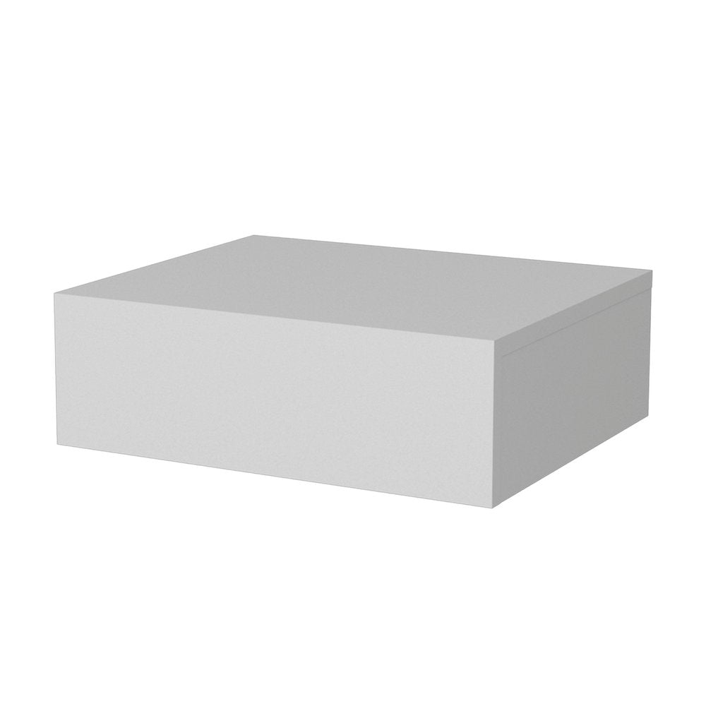16" White Wood One Drawer Floating Nightstand — view 1