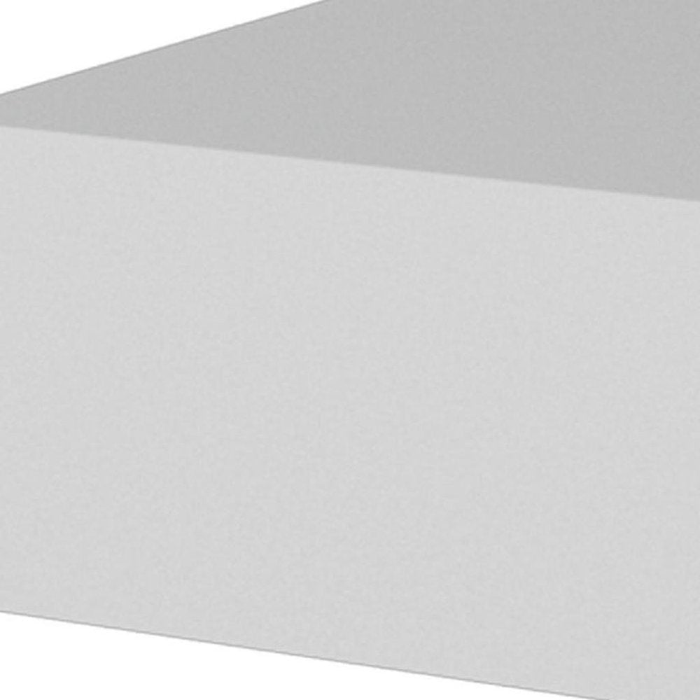 16" White Wood One Drawer Floating Nightstand — view 4
