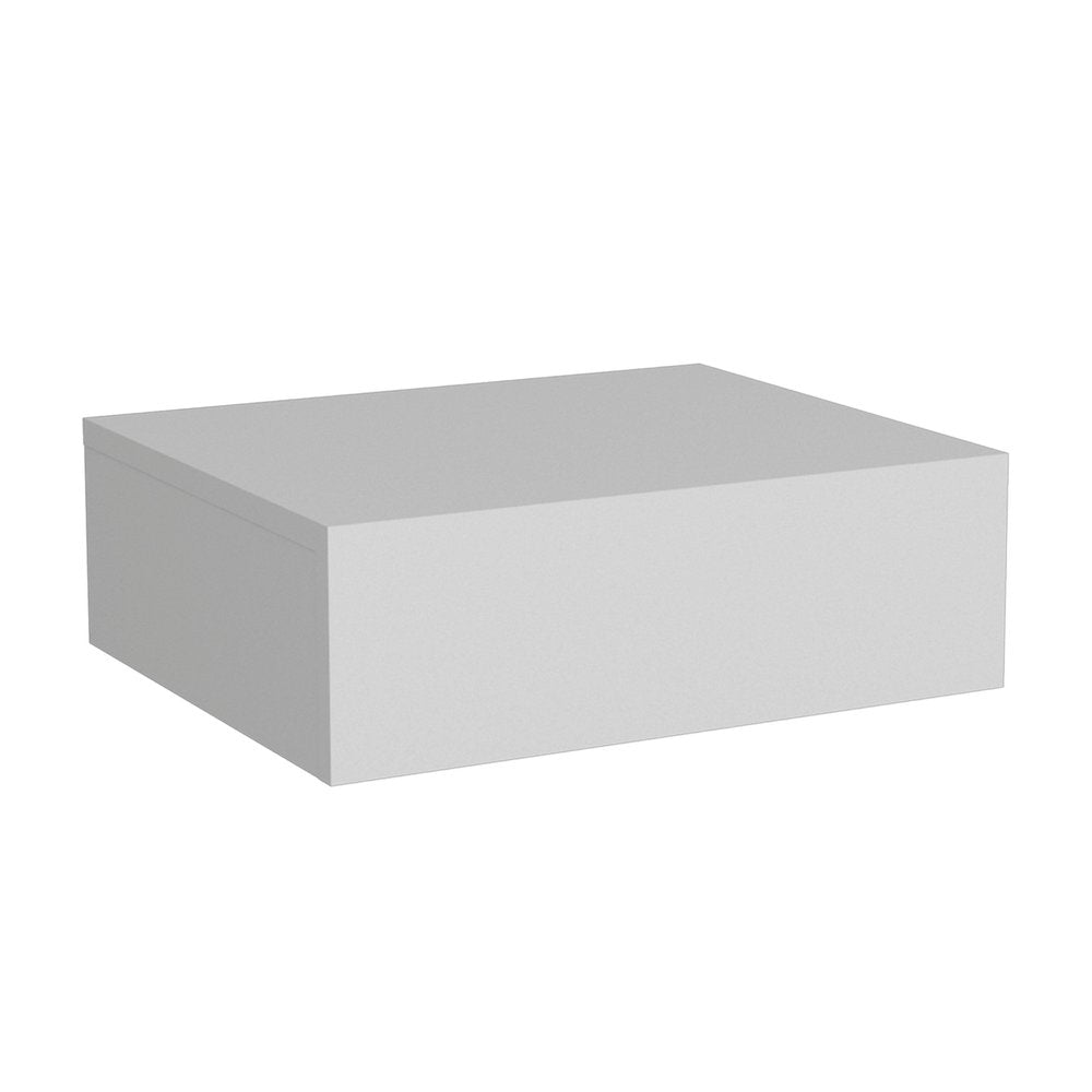 16" White Wood One Drawer Floating Nightstand — view 3