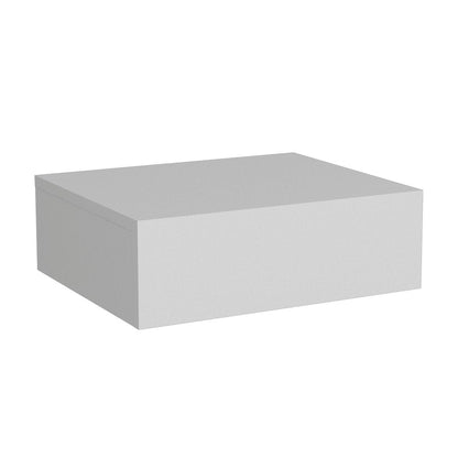 16" White Wood One Drawer Floating Nightstand HomeRoots