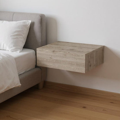 16" Gray Wood One Drawer Floating Nightstand HomeRoots