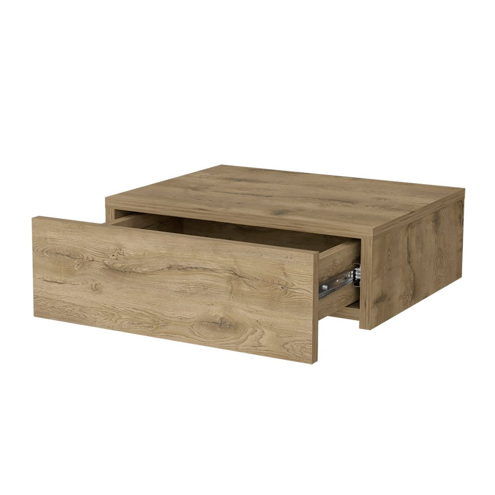 16" Beige Wood One Drawer Floating Nightstand HomeRoots