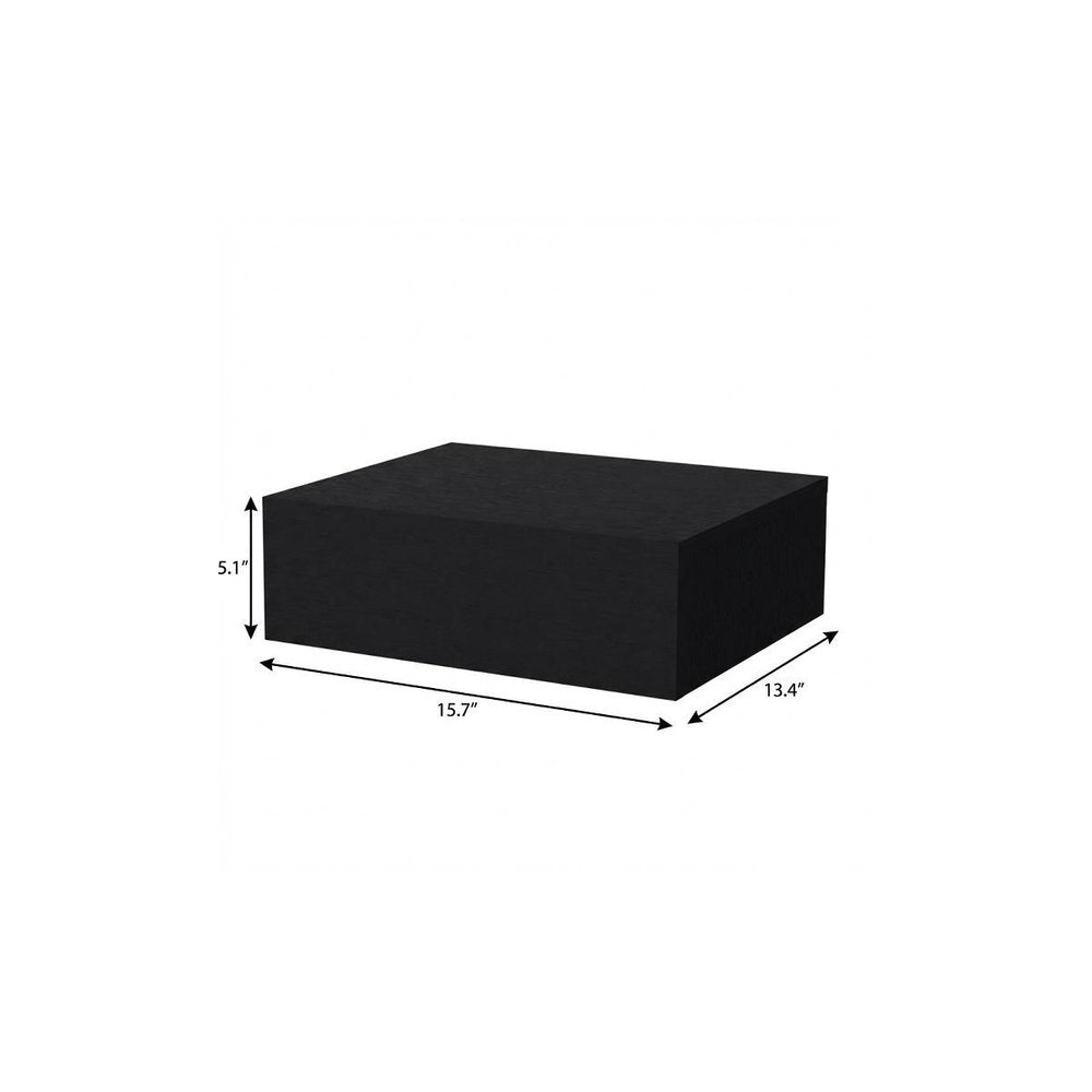 16" Black Wood One Drawer Floating Nightstand HomeRoots