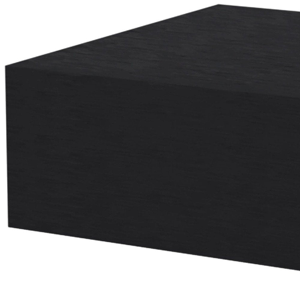 16" Black Wood One Drawer Floating Nightstand — view 4