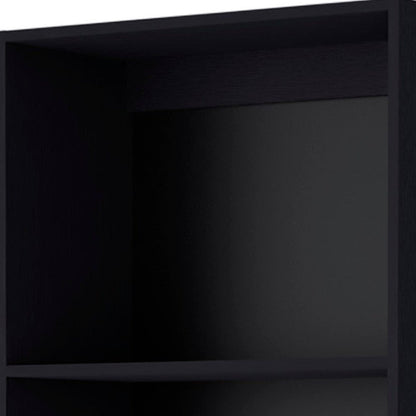 71" Black Wood Four Tier Bookcase HomeRoots
