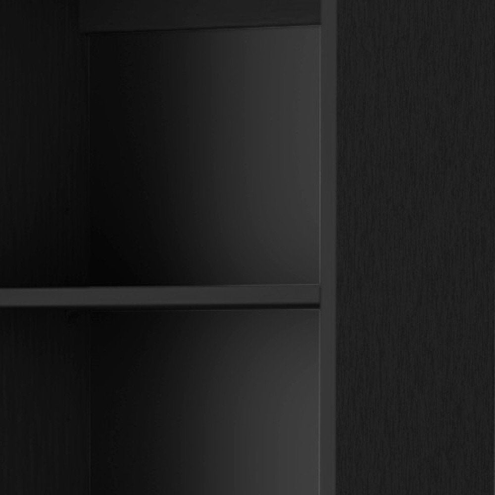 70" Black Wood Five Tier Bookcase — view 7
