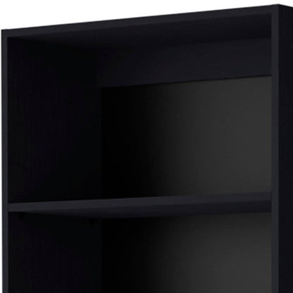 71" Black Five Tier Bookcase with Two doors HomeRoots
