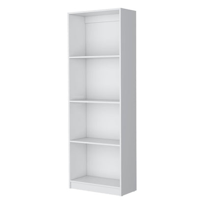 71" White Wood Four Tier Bookcase HomeRoots