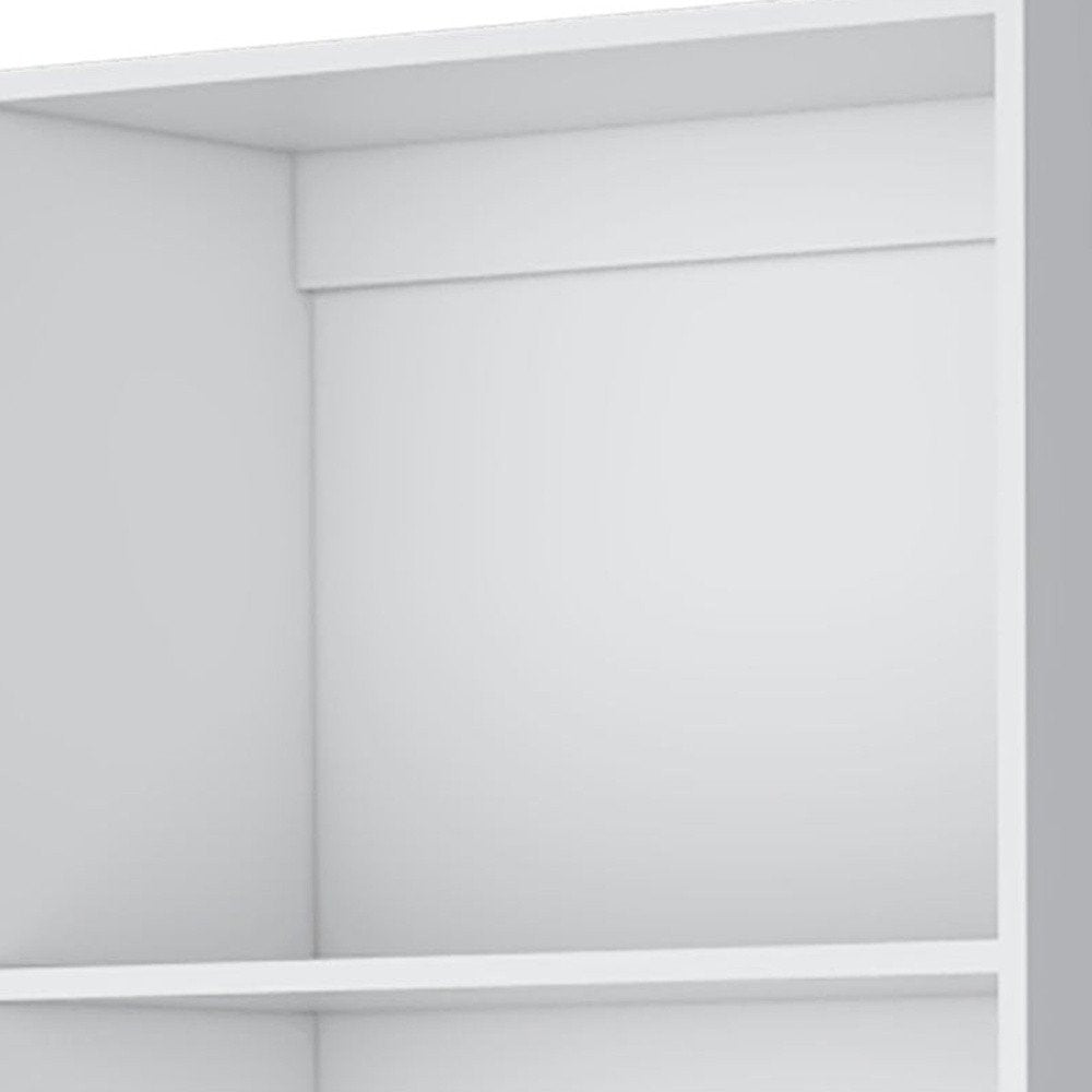 71" White Wood Four Tier Bookcase — view 3