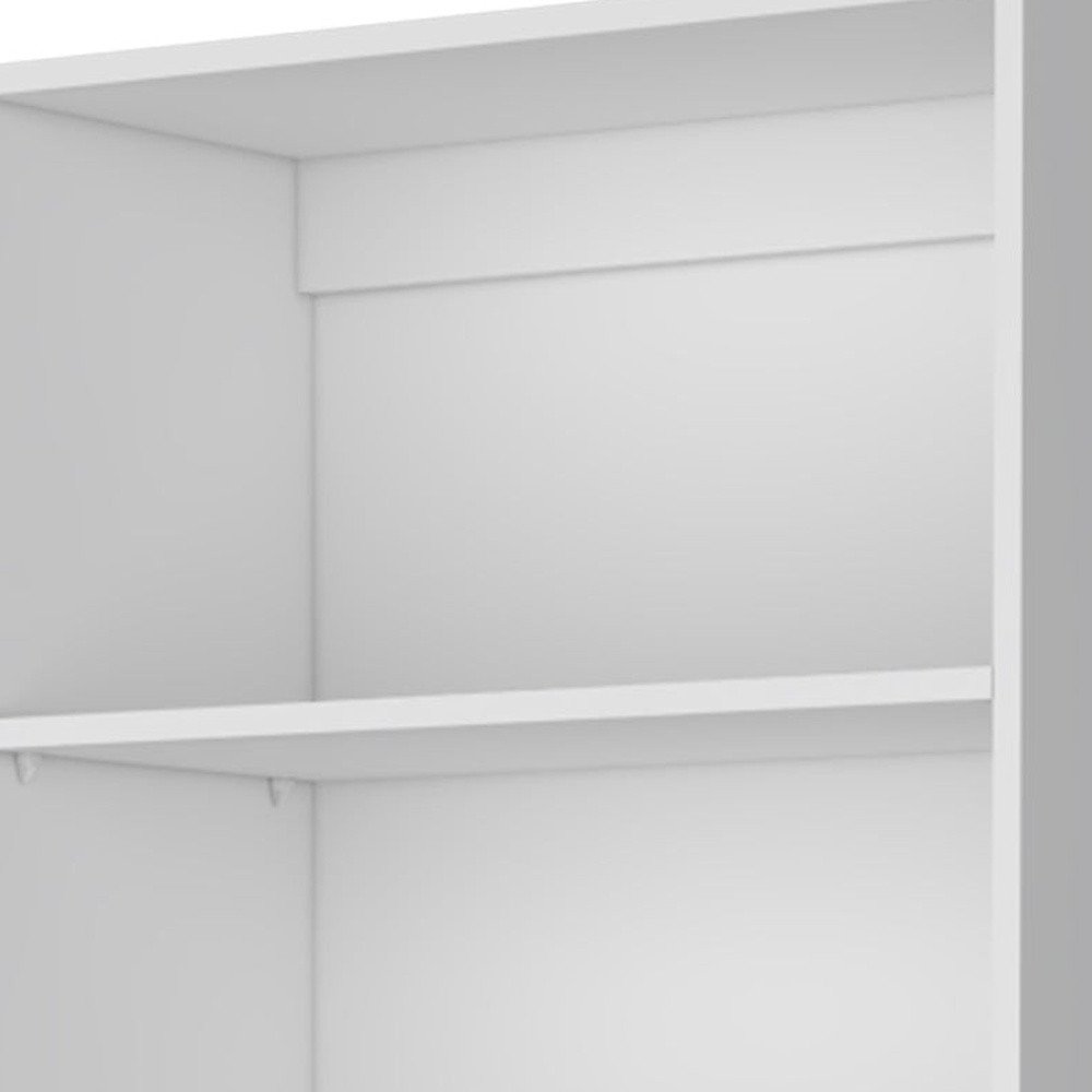 71" White Wood Five Tier Bookcase HomeRoots