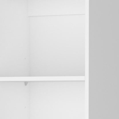 71" White Wood Five Tier Bookcase HomeRoots