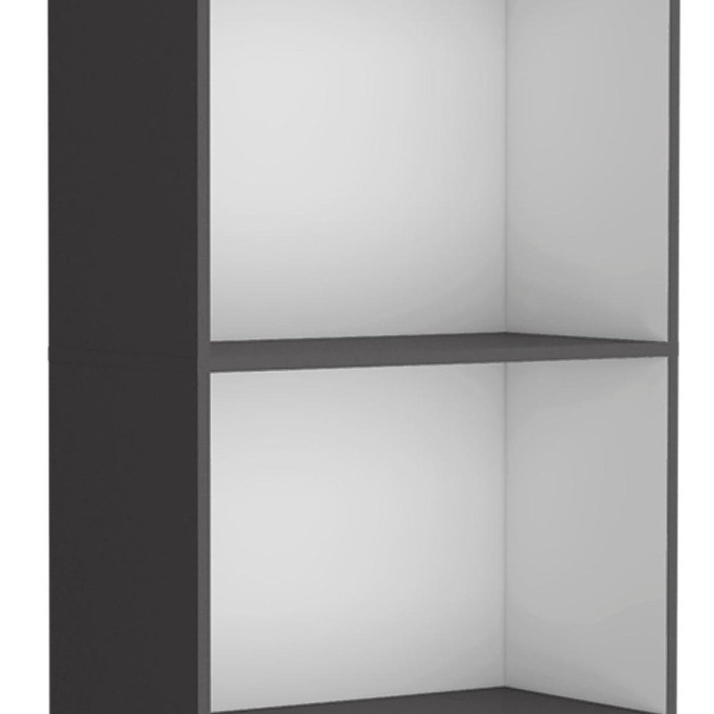 71" Gray And White Wood Four Tier Bookcase — view 8