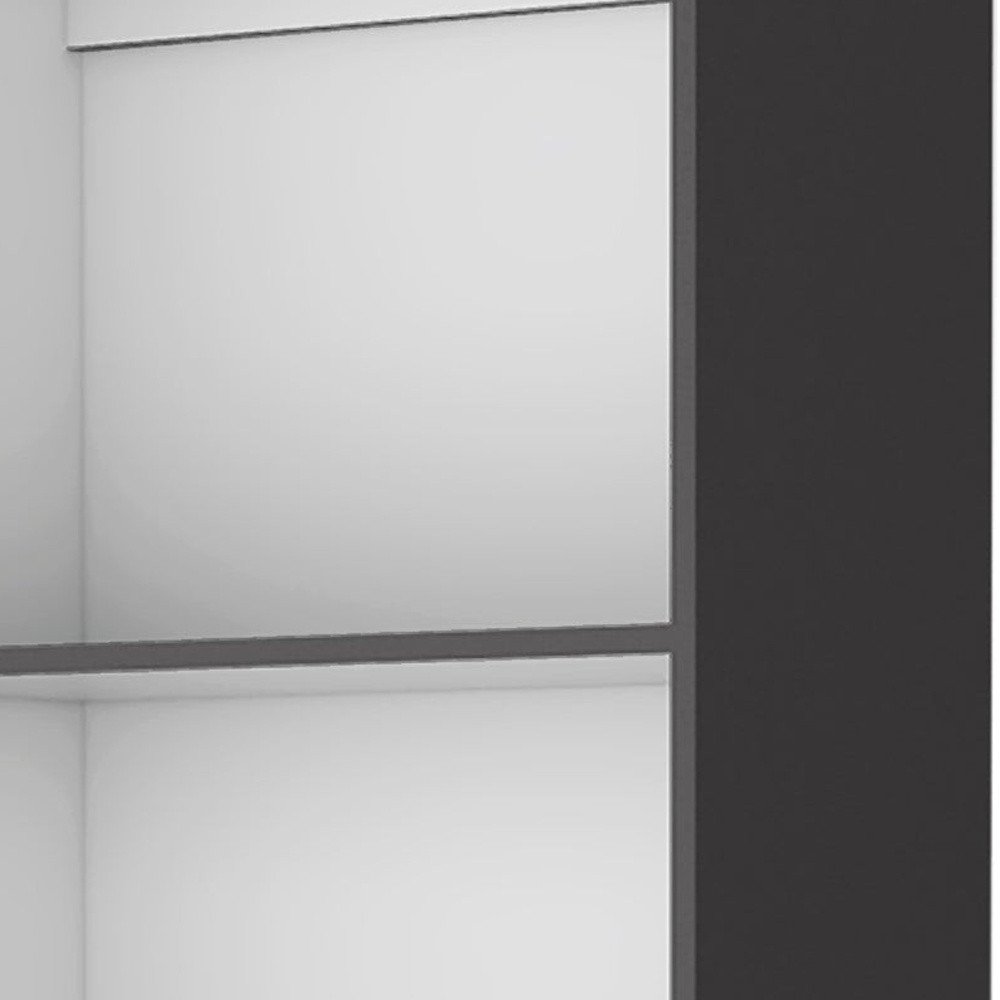 71" Gray And White Wood Four Tier Bookcase — view 3