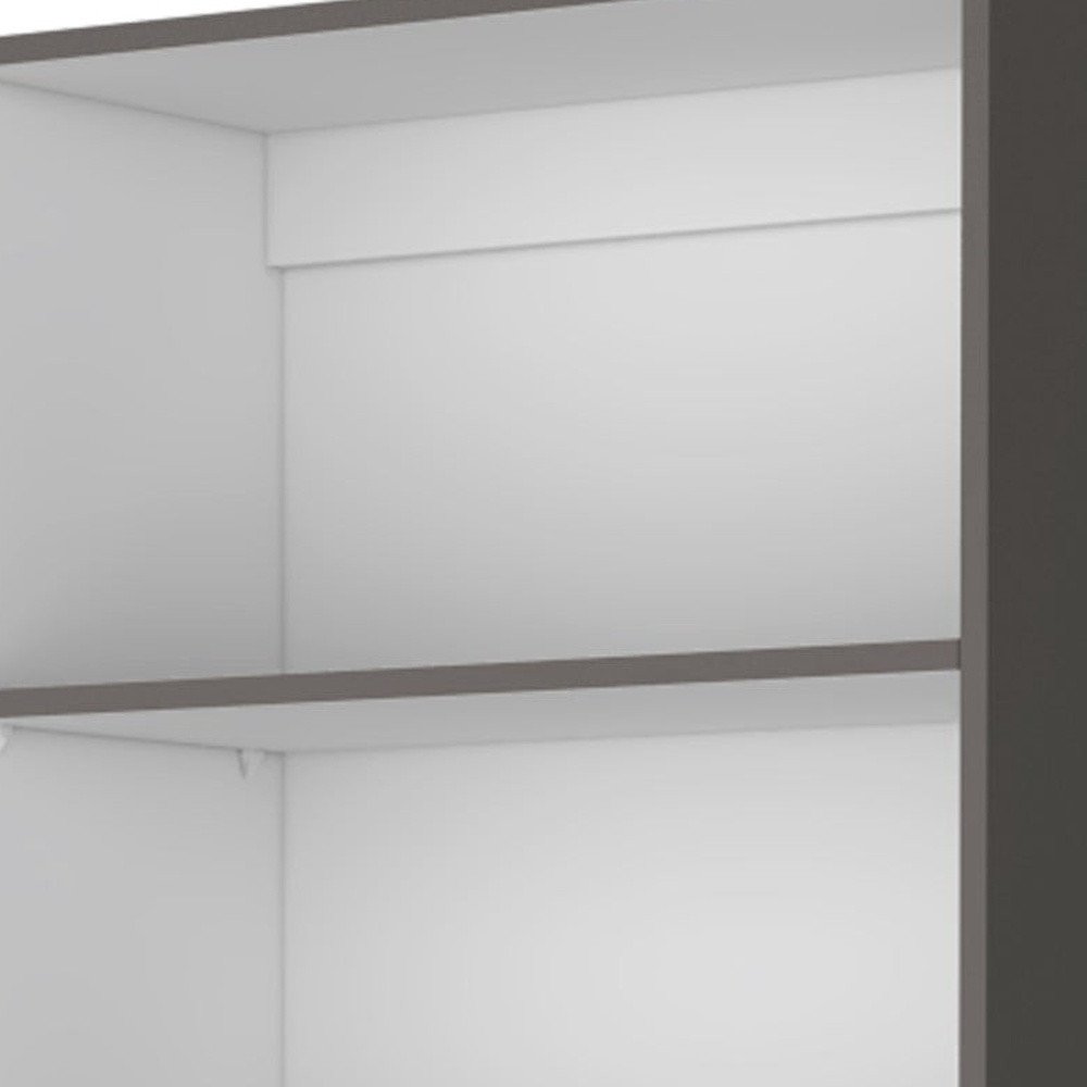 71" Gray And White Wood Five Tier Bookcase HomeRoots