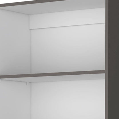 71" Gray And White Wood Five Tier Bookcase HomeRoots