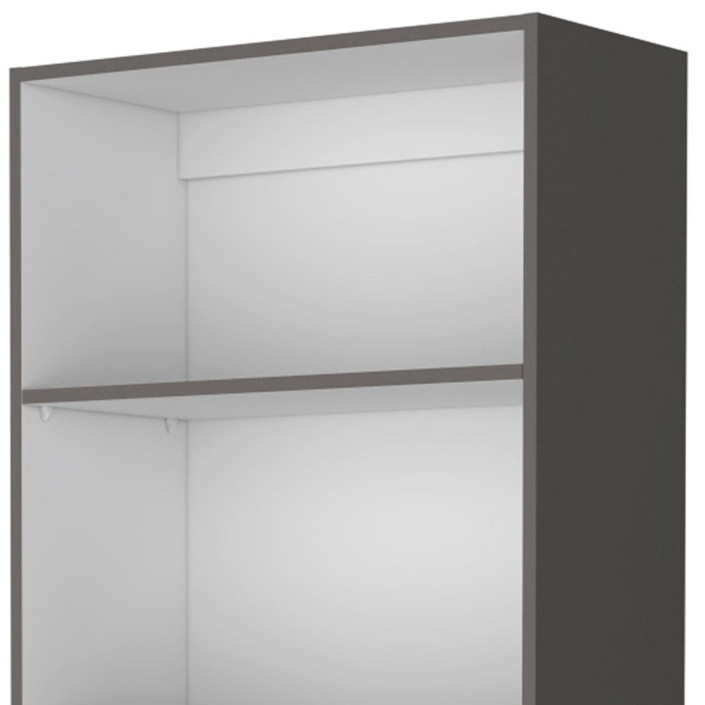 71" Gray And White Wood Five Tier Bookcase — view 5